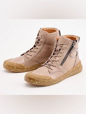 SHERIDAN MIA Alba Leather High-Top Sneakers Speckled Gum Sole